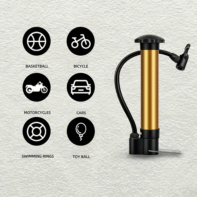 Golden Aluminum Alloy Floor Pump - Image 2