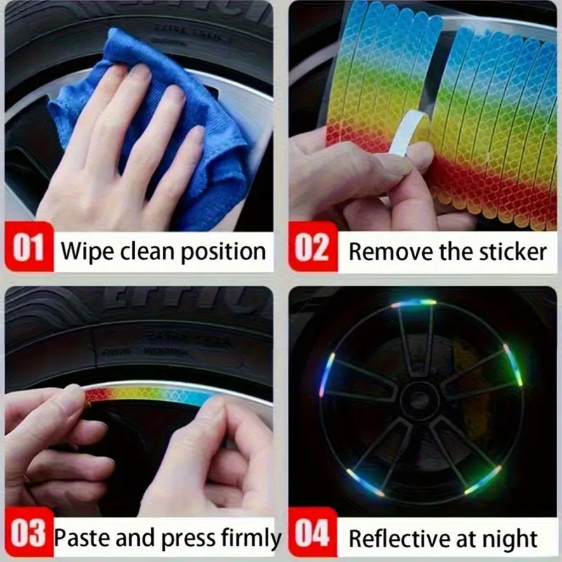 10pcs Reflective Stickers for Bikes & Vehicles - Image 3